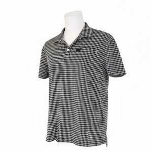 Armani Exchange Houndstooth Black White Short Sleeve Polo Shirt Size Large
